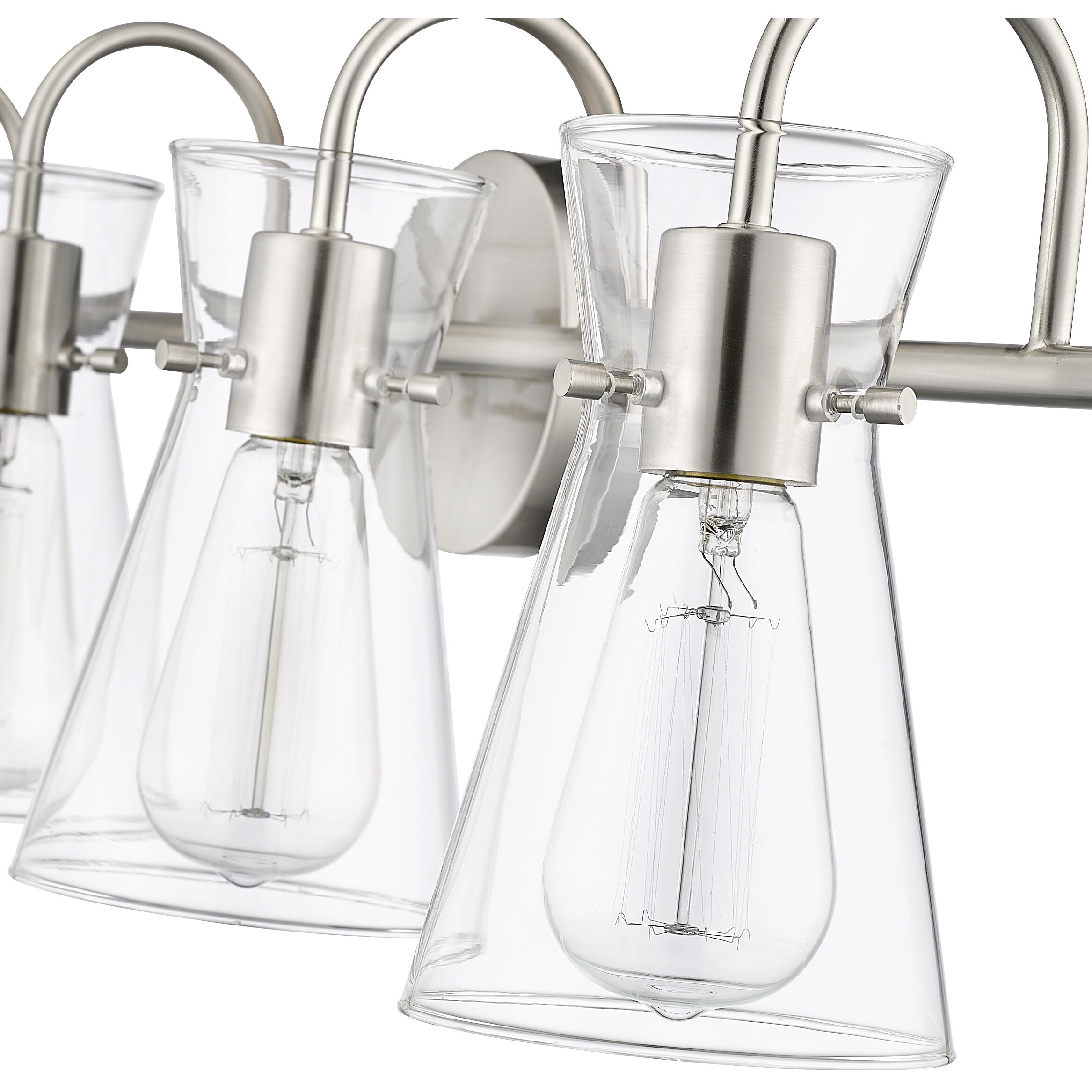 Camellia 4 Light 30.7 inch Brushed Nickel Bathroom Vanity Light Wall Light